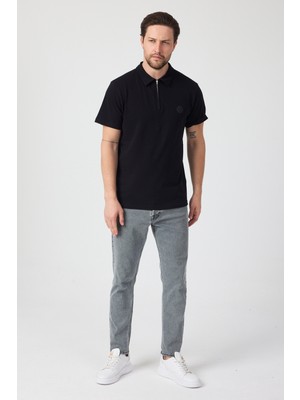 Rodi Erkek Önü Fermuarlı Polo Yaka Tshirt 1981