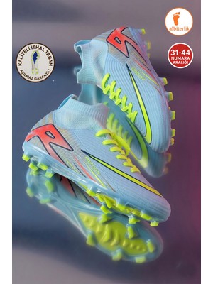 Albishoes Erkek Halı Saha Krampon Kaliteli Ithal Taban Çim Saha Çoraplı Ayağı Saran Esnek Konforlu