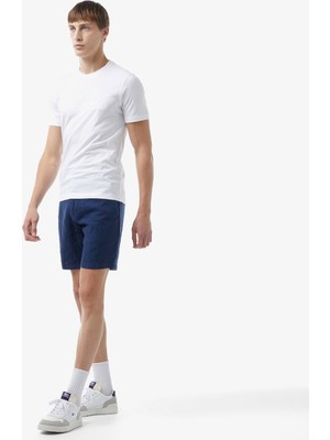 Lacoste Erkek Slim Fit Keten Lacivert Bermuda