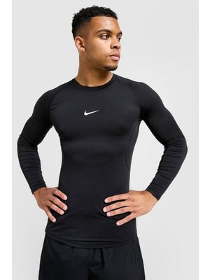 Nike Pro Dri-Fit Tight Top Ls Erkek Siyah Uzun Kollu Spor Tişört