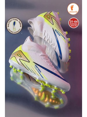 Albishoes Erkek Halı Saha Krampon Kaliteli Ithal Taban Çim Saha Çoraplı Ayağı Saran Esnek Konforlu