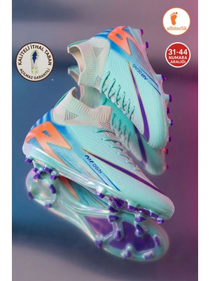Albishoes Erkek Halı Saha Krampon Kaliteli Ithal Taban Çim Saha Çoraplı Ayağı Saran Esnek Konforlu