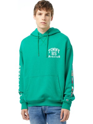 Tommy Hilfiger Tommy Jeans Tju Archive Games Unisex Yeşil Hoodie