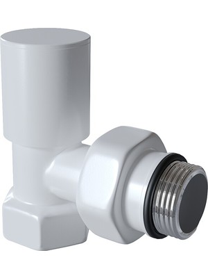 Radyatör Havlupan Vanası Köşe Tip 1/2'' Beyaz
