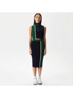 Lacoste Kadın Slim Fit Renk Bloklu Lacivert Etek