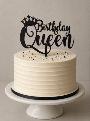 Hediyebigi Birtday Queen Doğum Günü Pasta Süsü 17X17 Ölçülerinde