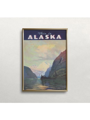 Ninastore Alaska Duvar Sanatı - Alaska Manzarası - Vintage Alaska Posteri - Seyahat Temalı Duvar Sanatı -