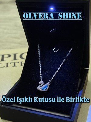 Belirtilmemiş 316L Çelik Silver Mavi Kuğulu Swan Kolye