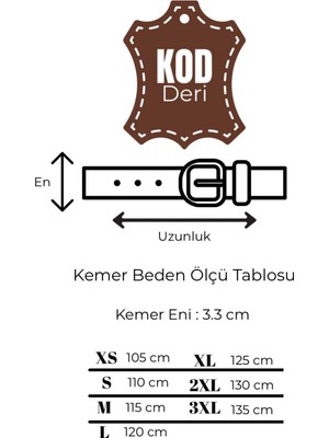 Kod Deri Erkek Hakiki Deri Lacivert Kemer