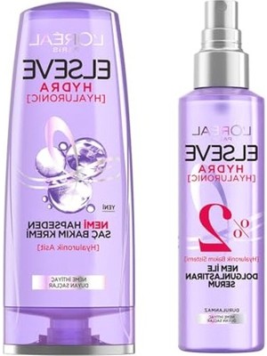 Aesco L’oréal Paris Elseve Hydra [hyaluronic] Nem ile Dolgunlaştıran Serum 150ML & Hydra [hyaluronic] Nemi Hapseden Saç Bakım Kremi 175ML Hediyeli
