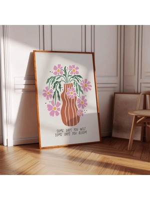 Ninastore Çiçek Duvar Sanatı: Ilham Verici Alıntı Baskısı (Anında Baskı)