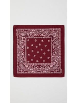 Mollycrush Unisex Bej Şal Desenli Pamuklu Bandana Boyunluk Saç Bandı ve Outdoor Fular