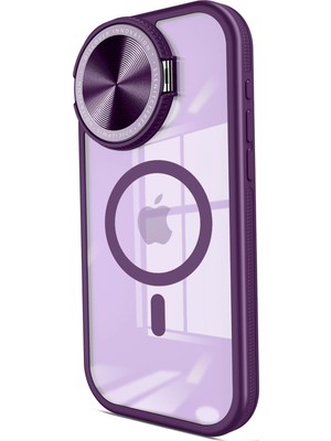 Newface Cosmotex New Iphone 15 Pro Kılıf Teleskop Lens Magsafe Silikon Kapak - Derin Mor