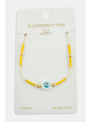 Adata Jewelry Nazar Boncuğu Model Miyoki Halhal Sarı 22 cm