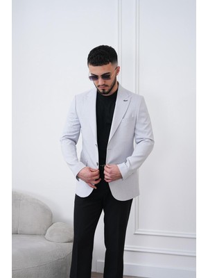 Dupont Erkek Keten Blazer Ceket Slim Fit Yazlık Nefes Alabilir