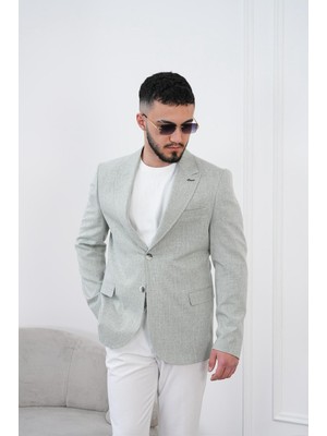 Dupont Erkek Keten Blazer Ceket Slim Fit Yazlık Nefes Alabilir