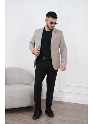 Dupont Erkek Keten Blazer Ceket Slim Fit Yazlık Nefes Alabilir