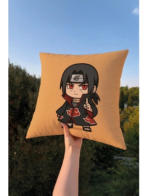 Charmbi Itachi Naruto Oyun Anime Temalı Kırlent Kılıfı – 43X43 Dekoratif Yastık Kılıfı Çift Taraf Baskı