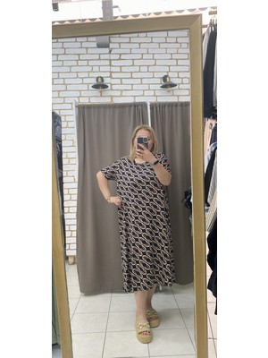 Tuba Toptaş Büyük Beden Viskon Anne Elbise Siyah 2xl - 3xl
