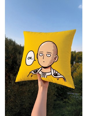 Charmbi One Punch Man Oyun Anime Temalı Kırlent Kılıfı – 43X43 Dekoratif Yastık Kılıfı Çift Taraf Baskı