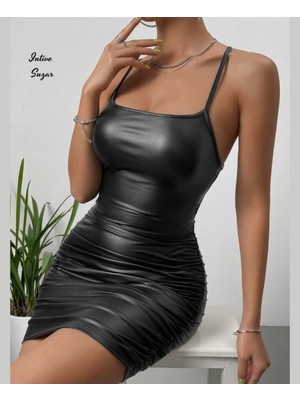 Intive Lingerie Intive Sugar Lateks Lame Kumaştan Slim-Fit Ince Askılı Elbise/gecelik