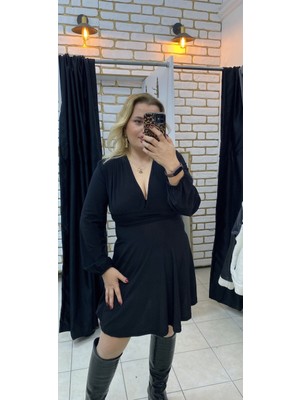 Tuba Toptaş Kloş Sandy Elbise Siyah S