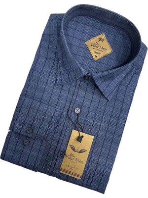 Eren Style Linen Keten Klasik %100 Cotton Uzun Kollu Terletmeyen Gömlek