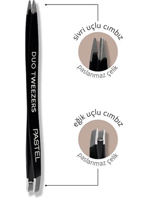 4 Adet Pastel Duo Tweezers 10 Çift Taraflı Cımbız