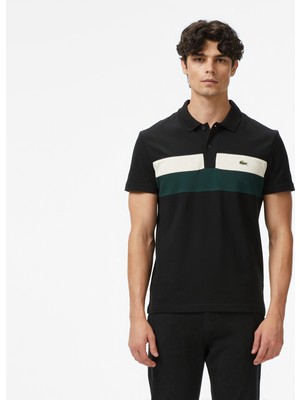 Lacoste Erkek Regular Fit Renk Bloklu Siyah Polo