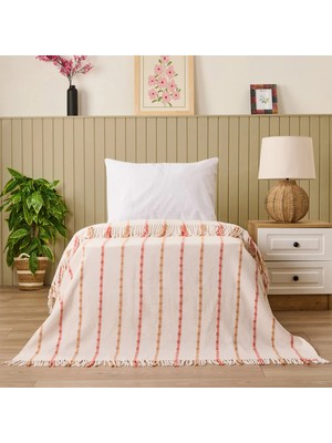 Matmel Soft Elvia Pamuklu Tek Kişilik Battaniye - Krem - 150X200 cm