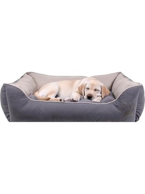 Aesco Jungolica Lucy Köpek Yatağı 40 × 55 × 18 cm Gri Açık Gri - Ortopedik Destekli Pet Yatağı, Yumuşak Dolgulu, Yıkanabilir, Dayanıklı Kumaşlı, Rahat Uyku Alanı Köpek Yatak (M)