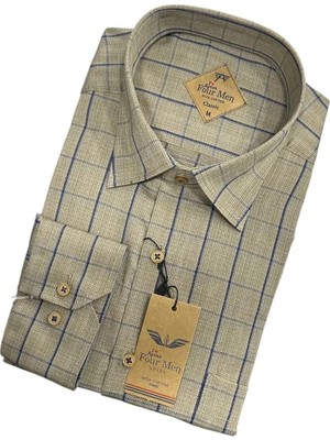Eren Style Linen Keten Klasik %100 Cotton Uzun Kollu Terletmeyen Gömlek