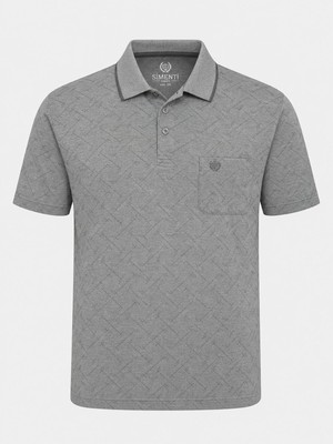 Simenti Polo Yaka Klasik Fit Kısa Kol Erkek Desenli Tişört 7650