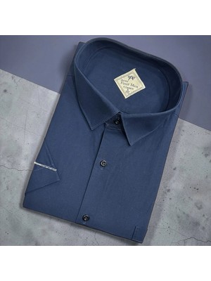 Eren Style Linen Keten Klasik %100 Cotton Kısa Kollu Terletmeyen Gömlek