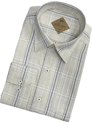 Eren Style Linen Keten Klasik %100 Cotton Uzun Kollu Terletmeyen Gömlek