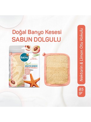 4 Adet Balmy Nektari Sabun Dolgulu Kabak Banyo Kesesi