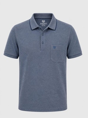 Simenti Polo Yaka Klasik Fit Kısa Kol Erkek Jakar Tişört 7651