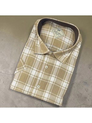 Eren Style Linen Keten Klasik %100 Cotton Kısa Kollu Terletmeyen Gömlek