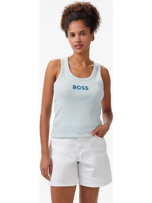 Boss Ematite2 Stonebadg Kadın Mavi Kolsuz T-Shirt