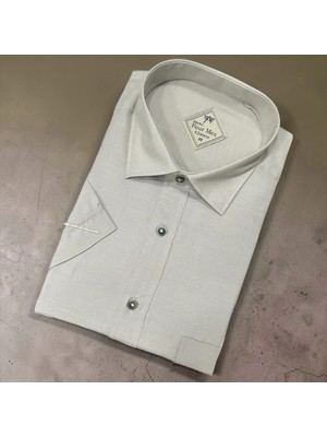 Eren Style Linen Keten Klasik %100 Cotton Kısa Kollu Terletmeyen Gömlek