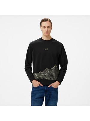 Boss We Surface Erkek Siyah Sweatshirt
