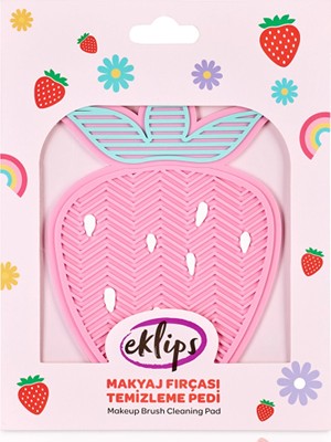 4 Adet Eklips Makyaj Fırçası Temizleme Pedi Çilek