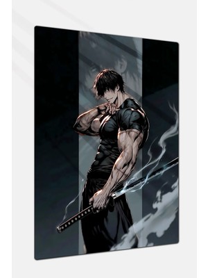 Charmbi Jujutsu Kaisen Toji Metal Poster Gamer Anime Film Tablosu – Parlak Baskı Modern Duvar Dekorasyonu