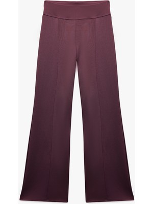 Koton Viskon Modal Kumaş Slim Fit Nervürlü Ispanyol Paça Pantolon