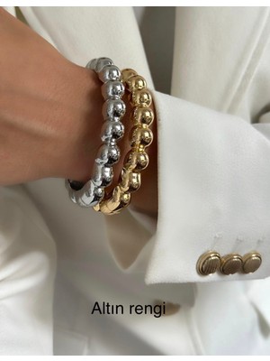 Nish Point Altın Rengi Lüks Vıp Kelepçe Bileklik