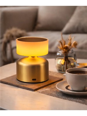 Essey Lighting Dokunmatik Şarjlı LED Masa Lambası – Modern Geniş Başlıklı Kablosuz Abajur