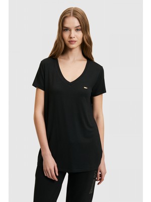 U.s. Polo Assn. Kadın Siyah Tişört Basic 50323448-VR046