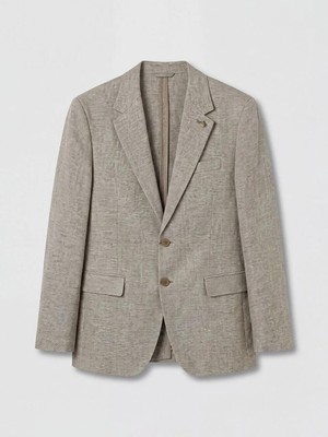 LC Waikiki Regular Fit Keten Karışımlı Erkek Blazer Ceket  (S6)
