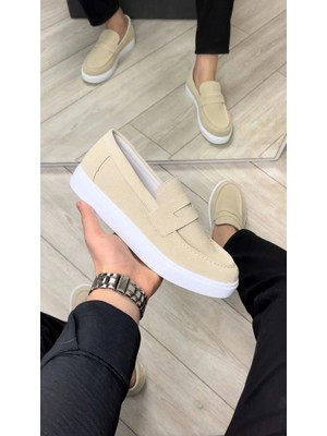 Kuback SLW180 Estilo x Bağcıksız Süet Erkek Günlük Spor Klasik Ayakkabı Sbt - Krem