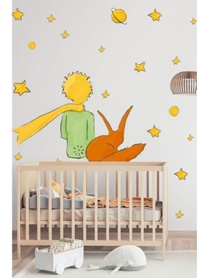 Aesco -Küçük Prens ve Sarı Yıldızlar Çocuk Bebek Odası Sticker Seti